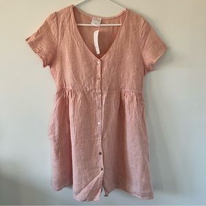 Jillian Harris x PRIV pink linen dress, size M.